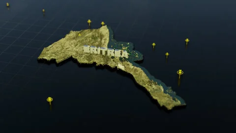 Eritrea 3D Map With Animation Stock Footage 305934761