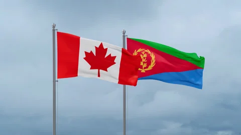 Eritrea and Canada flags Video stock 252023419