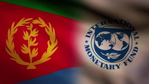 Eritrea and IMF waving flag Stock Footage 245349994