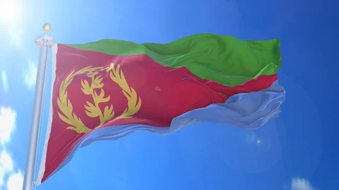Eritrea animated flag pack in 3D and isolated background Stock Footage 119931249