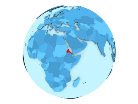 Eritrea on blue globe isolated Illustrazione stock
