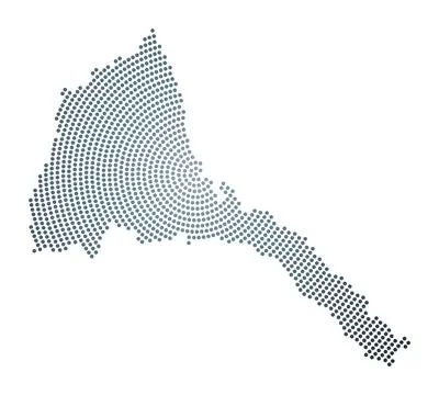 Eritrea dotted map. Digital style shape of Eritrea. Tech icon of the countr.. Stock Illustration