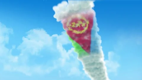 Eritrea Flag 3D Render Animation Created with Colored Smoke Trails by Aircra 스톡 동영상 332306574