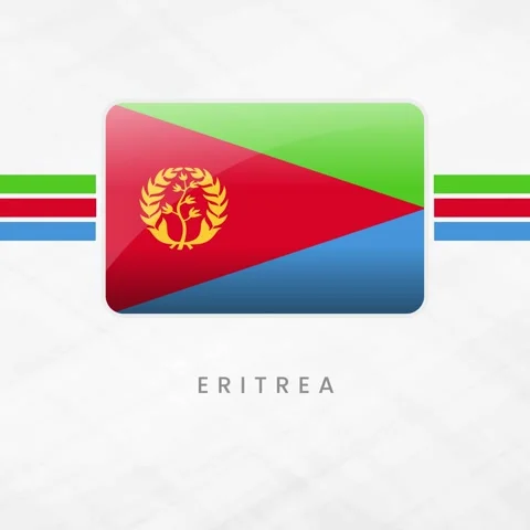 Eritrea Flag Button Animation: 3D Glossy National Symbol with Olive Branch .. Stock Footage 330952327