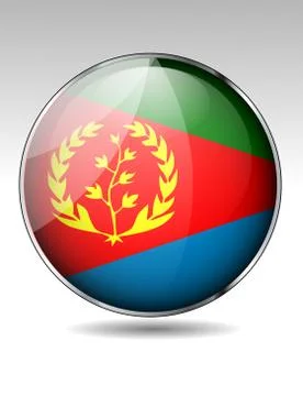 Eritrea flag button Stock Illustration