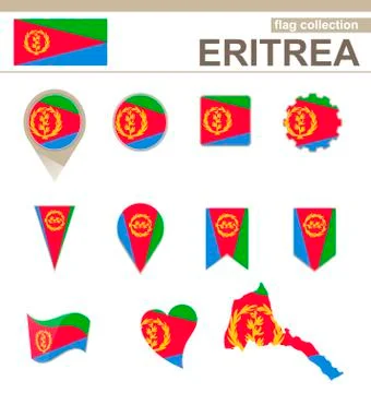 Eritrea Flag Collection Stock Illustration