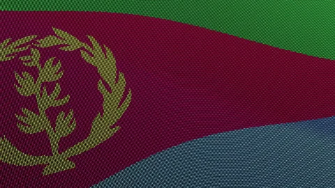Eritrea Flag Digital Particle Waving Seamless Loop Animation on Black Backg.. Stock Footage 339302485
