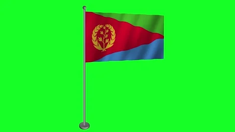 The Eritrea Flag Fluttering Gracefully in the Breeze Stock Footage 277226080