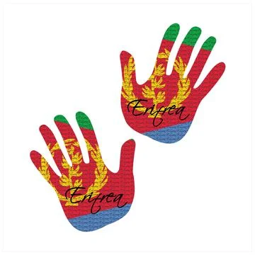 Eritrea flag hand vector Stock Illustration