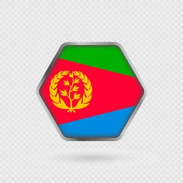 Eritrea flag in a hexagon frame. Stock Illustration