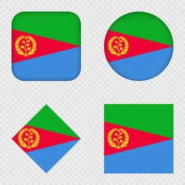 Eritrea Flag Icons Pack. Vector illustration. Illustrazione stock