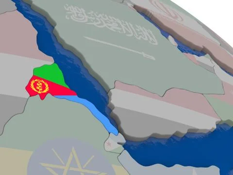 Eritrea with flag Stock Illustration