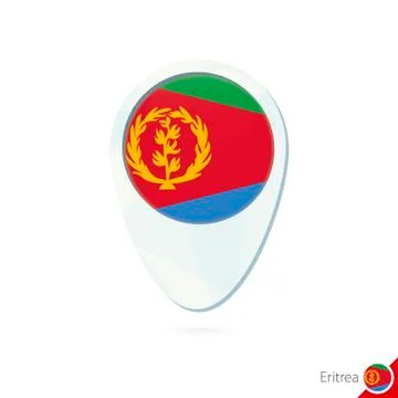 Eritrea flag location map pin icon on white background. Stock Illustration
