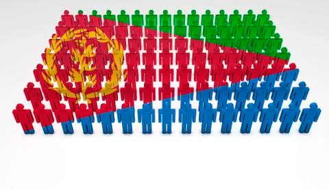 Eritrea flag parade Illustrazione stock