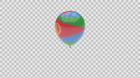 Eritrea flag textured balloon rotating Alpha Stock-Footage 61399695