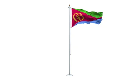 Eritrea flag waving 360-degree rotation looping. Stock Footage 313266249
