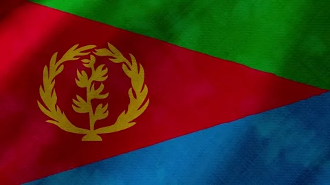 Eritrea flag waving background with real fabric texture 스톡 동영상 291601140