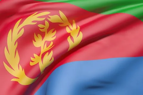 Eritrea flag waving Stock Illustration