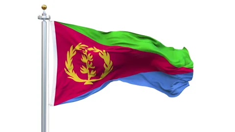 Eritrea flag waving looping with transparent background. 스톡 동영상 313266027