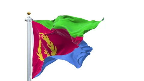 Eritrea flag waving looping with transparent background. Video stock 313266039