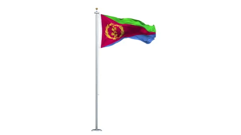 Eritrea flag waving looping with transparent background. Video stock 313266252