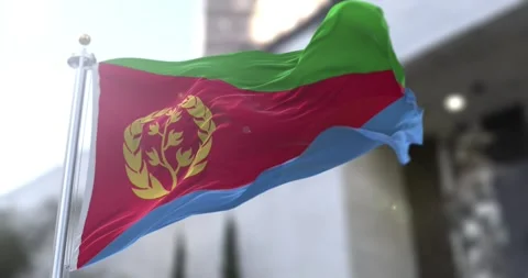 Eritrea-flag-waving-seamless-loop-4k-60fps Stock Footage 332065013
