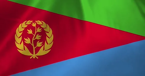 Eritrea flag waving with the wind background loop video animation Video stock 327171907