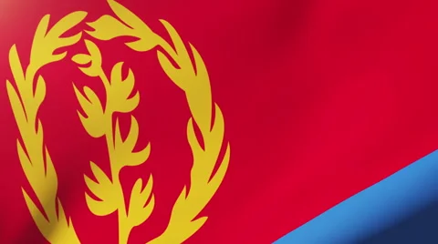 Eritrea flag waving in the wind. Looping sun rises style.  Animation loop Stock-Footage 48891334