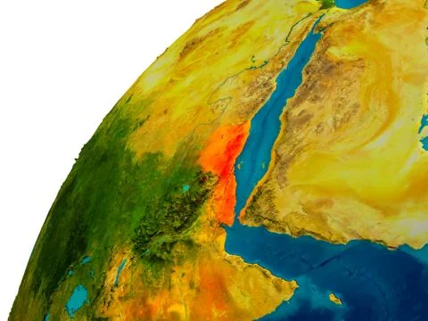 Eritrea on globe Stock Illustration