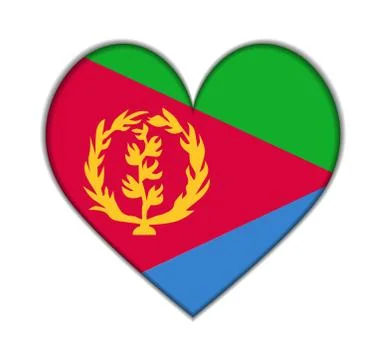 Eritrea heart flag vector Ilustração Stock