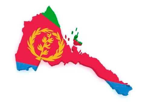 Eritrea map 3d shape Stock Illustration