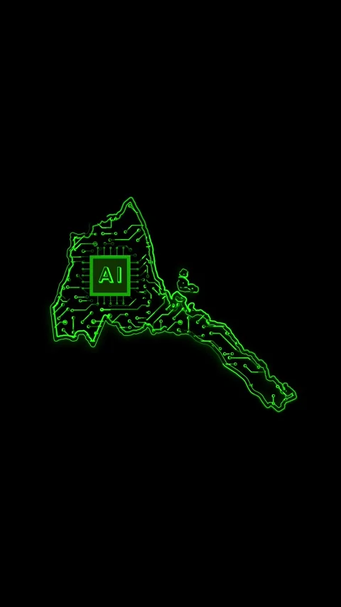 Eritrea Map AI Chipset Technology Opener Stock Footage 337171529