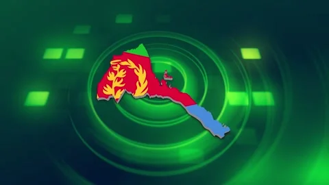 Eritrea Map and Flag Background Stock Footage 344027783