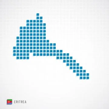 Eritrea map and flag icon Illustrazione stock