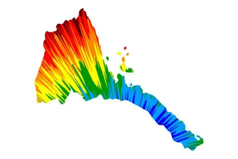 Eritrea - map is designed rainbow abstract colorful pattern, State of Eritrea Stock Illustration