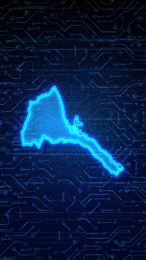 Eritrea Map Digital Technology Opener 库存影片 336311789