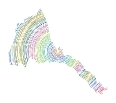 Eritrea map filled with concentric circles. Sketch style circles in shape o.. 스톡 사진