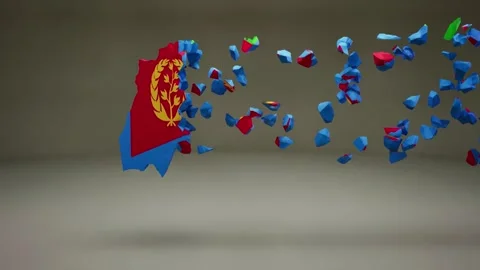 Eritrea Map With Flag 스톡 동영상 324708012