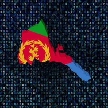 Eritrea map flag on hex code illustration Illustrazione stock