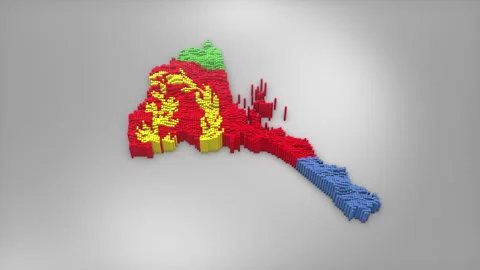 Eritrea Map with Flag Intro Background Stock Footage 315164376