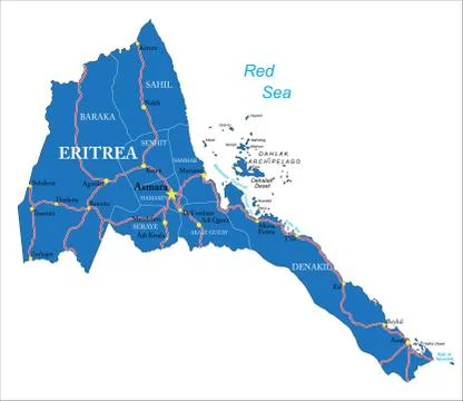 Eritrea map Stock Illustration