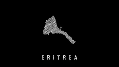 Eritrea map sketch style on black background Stock Footage 311290983