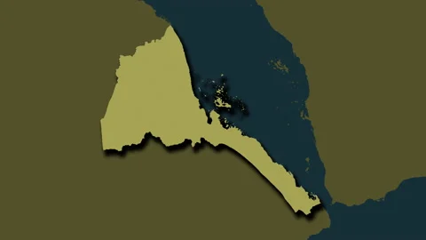 Eritrea map - solid. Shadow. Pattern. Video stock 147906479