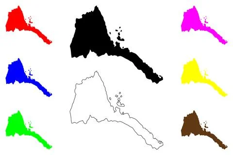 Eritrea map vector illustration, scribble sketch State of Eritrea Stock Illustration