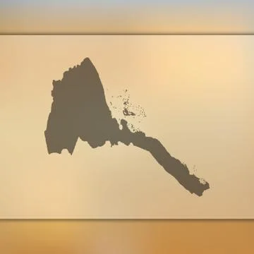 Eritrea map. Vector silhouette of Eritrea. Blurred background Stock Illustration