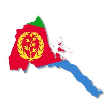 Eritrea map on white background with clipping path 3d illustration Stock Illustration