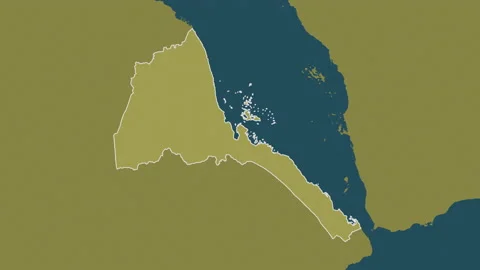 Eritrea map - zoom. Regions. Pattern. Video stock 147908283