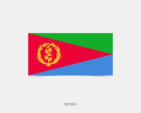 Eritrea Rectangle flag icon with shadow. Stock Illustration