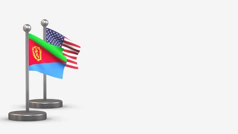 Eritrea seamless 3D waving flag animation on tiny flagpole. Stock Footage 128566768