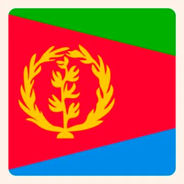 Eritrea square flag button, social media communication sign, business icon. Stock Illustration